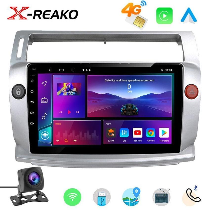 

Автомобильный радиоприемник REAKOSOUND Android 9 дюймов 2 Din для Citroen C4 C Triomphe C Quatre 2004-2009, зеркальная связь, GPS, Wi-Fi, Bluetooth, FM-радио 4+64 белый
