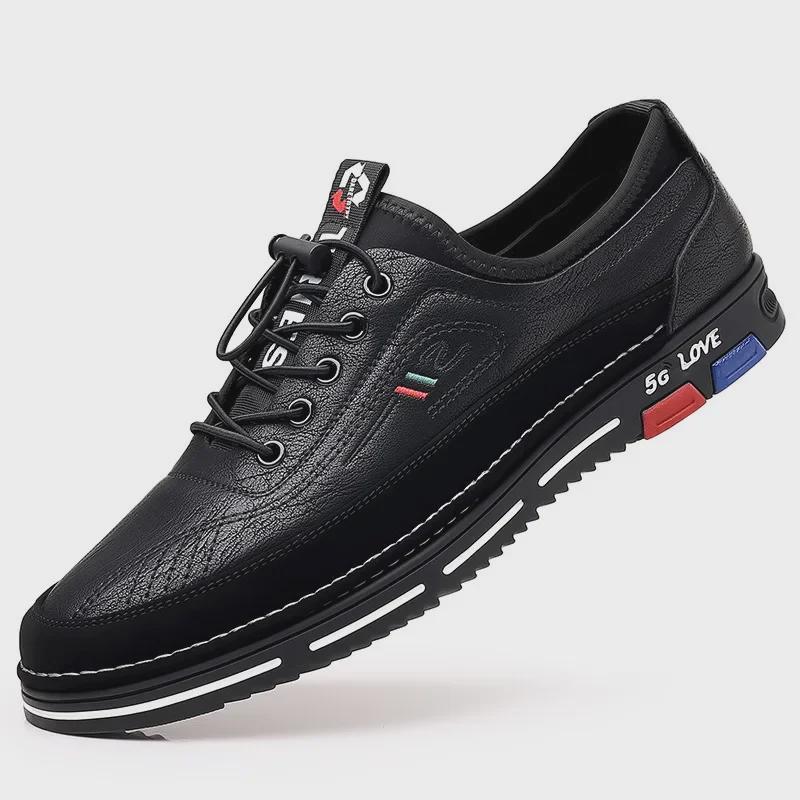 Men's Autumn Soft Leather Casual Shoes with Breathable Design and Flexible Sole