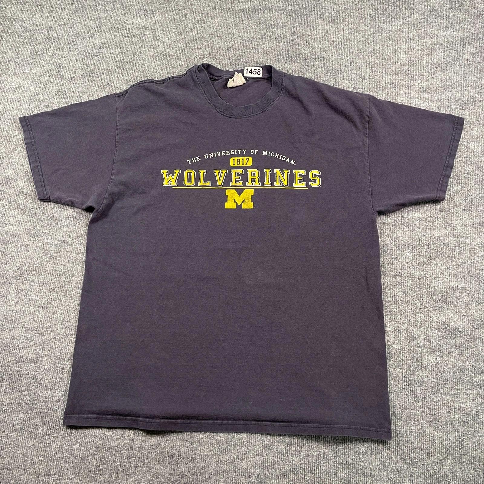 Винтажная футболка Университета Мичигана Wolverines 90-х годов XL 23x28 Темно-синяя L