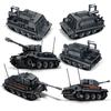 Military War Series WW2 Tiger(P) Tank Building Blocks Set Sturm Tiger 38cm Assault Mortar Model DIY Kids Toys Boy Birthday Gift