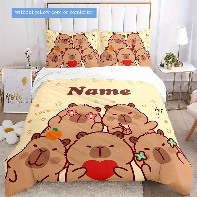 ChristmasCustomization Capybara Duvet Cover Set Bedding Universal Cute Printed Cartoon Quilt Cover Comforter Sets Home