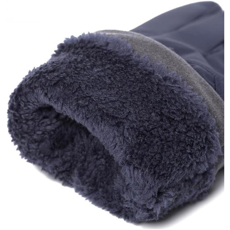 Men's Winter Waterproof Full-Finger Cycling Gloves Fleece Warm Non-Slip Touch Screen Elastic for Running, Motorcycle & Ski