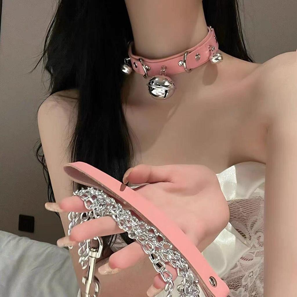 Big Bell PU Leather Harajuku Maid Style Hip Hop Choker Necklace