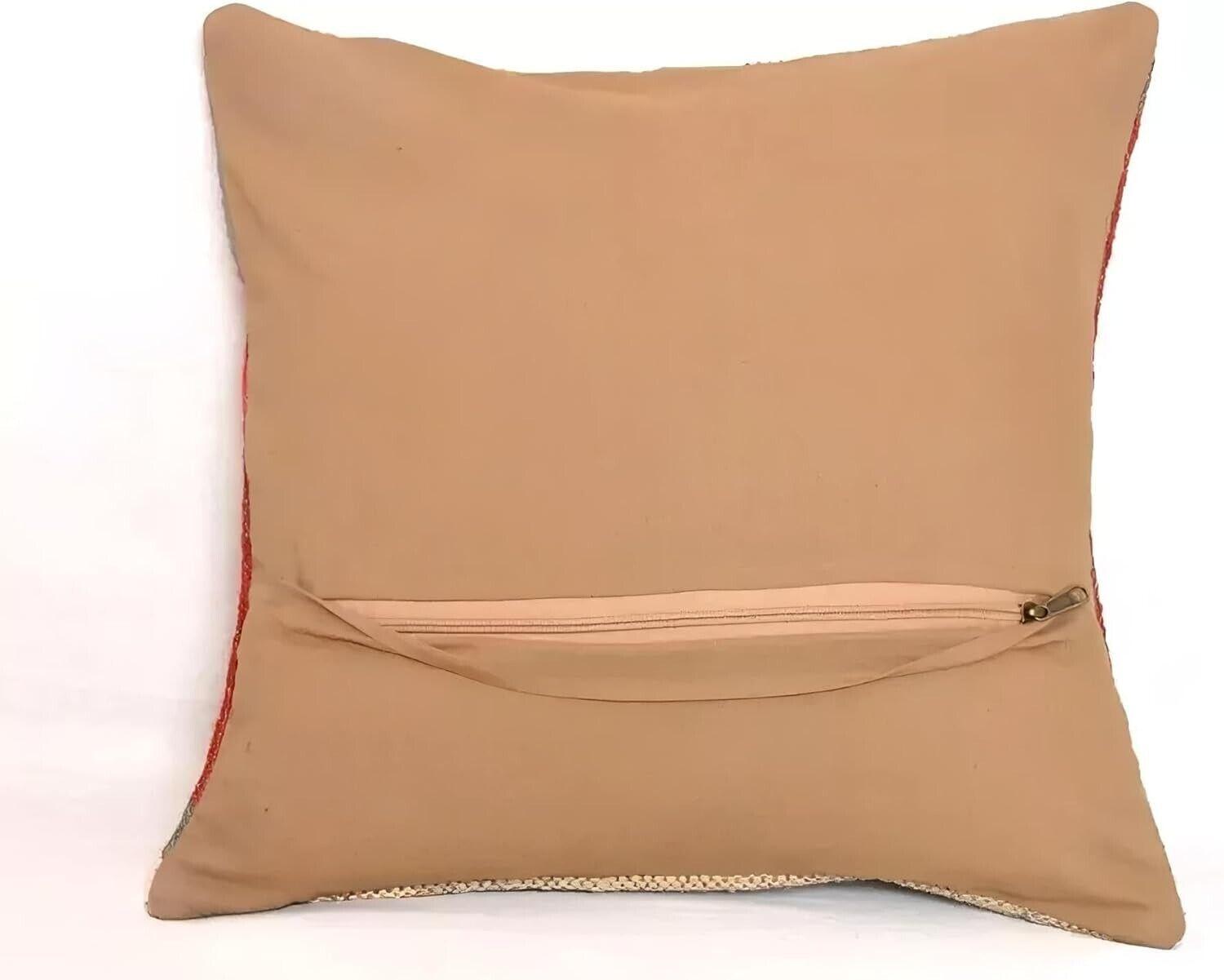 

Вінтажна джутова килимова наволочка – Навахо Південно-західний чохол для подушки, Бохо 18*19 різнокольоровий