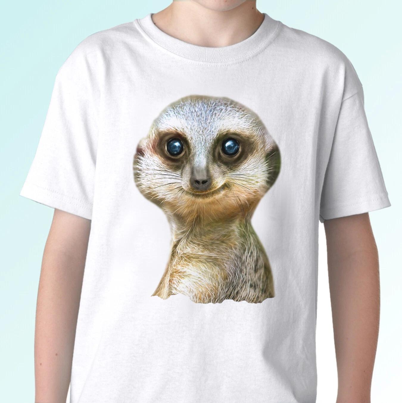 

Meerkat white kids boys T-Shirt animal tee suricate top funny design gift - all size 160