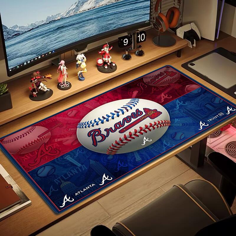 Atlanta Braves Color Mouse Pad Large Gaming Table Cushion Non-slip Laptop Tablet Big Mousepad XXL Mat Mini PC Playmat With Lock edge