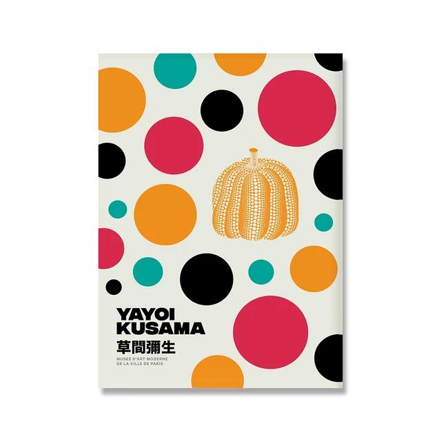 Abstract Yayoi Kusama Pumpkin Canvas Paintings Nordic Posters and Print Wall Art Picture for Living Room Wall Decoration Cuadros