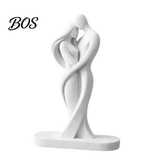 Versatile Home Decor Abstract Human Body Statue, Female Figurine Embracing Love Sculpture, 3D One-Piece Molding One-piece Shape Statue for Living Room