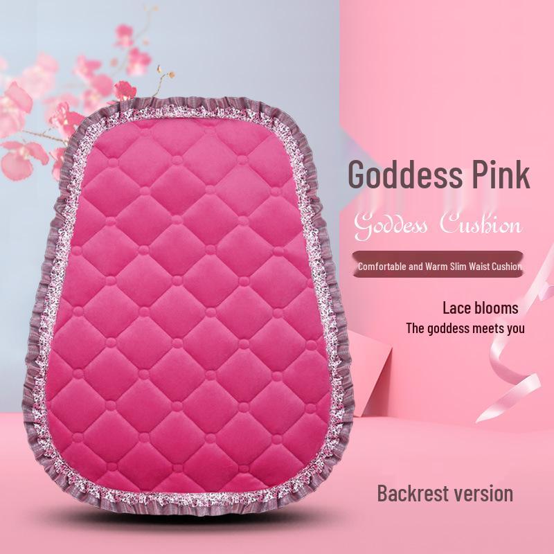 Uniwersalna antypoślizgowa pluszowa poduszka na fotel samochodowy z koronkowym wykończeniem na jesień i zimę