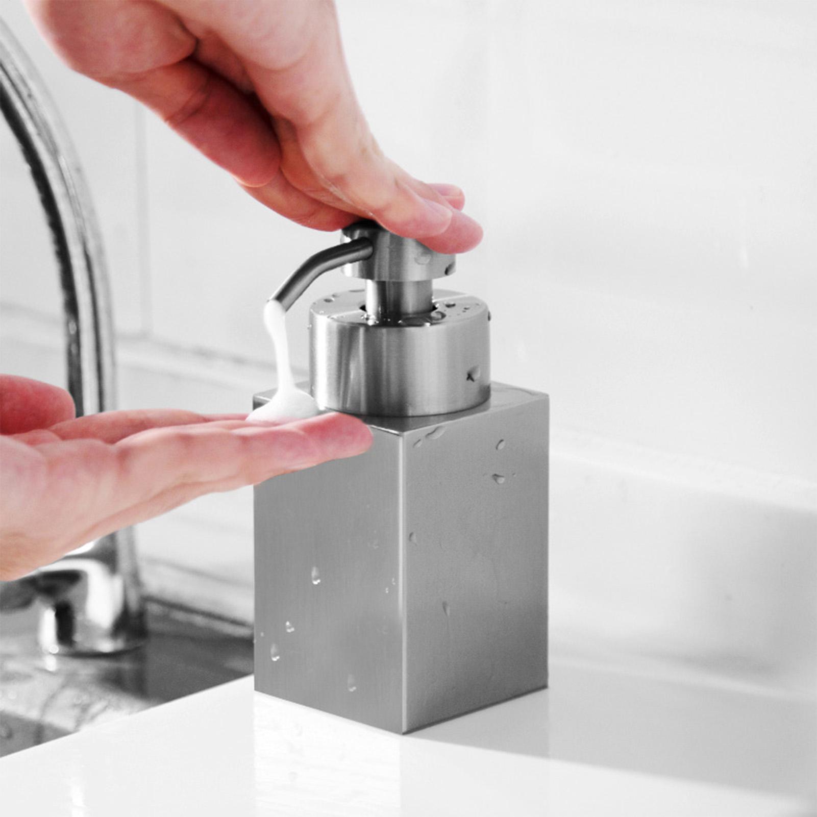 Stainless Steel Soap Dispenser Refillable Pump Bottles Liquid Soap Dispenser for Kitchen Sink Countertop Bathroom CN