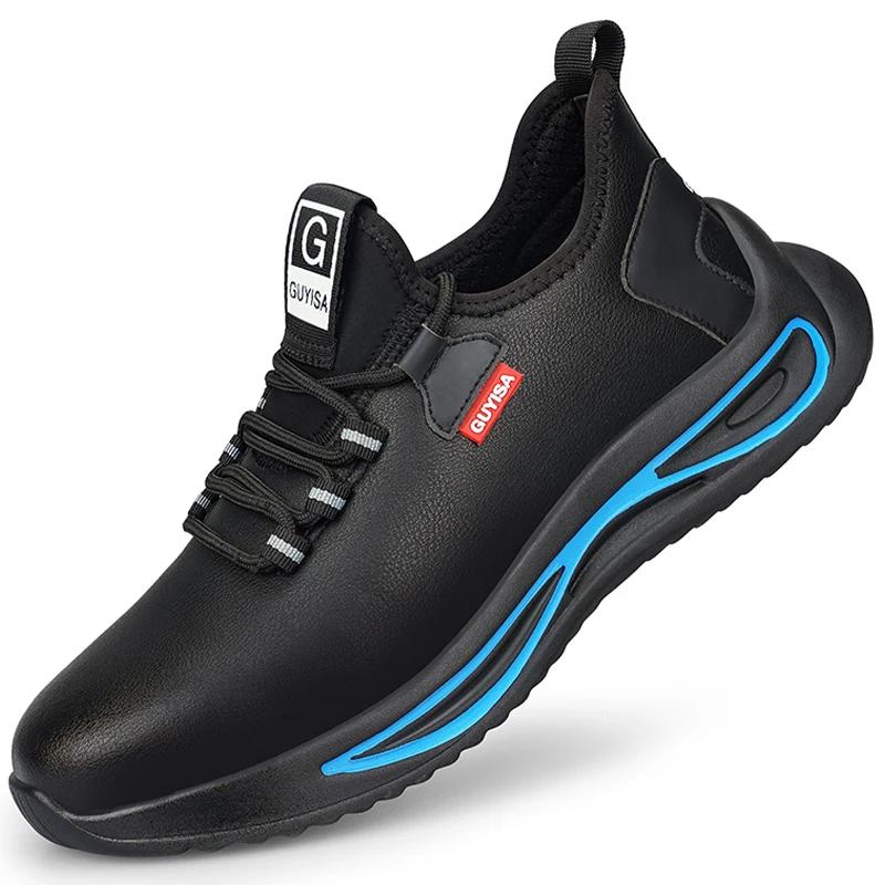

waterproof safety shoes leather work shoes safety sneakers for men anti spark working shoes with protection steel toe work boots 37
