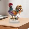 Rooster Statue Tabletop Ornament with Display Base Shatterproof Acrylic Animal Figurine for Home Office Desk Decoration