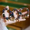 Yonglaoqin-style incense ash glass bracelet, multicolored incense ash, perfect for a family of three, palace-style bracelet with a golden-swallowing