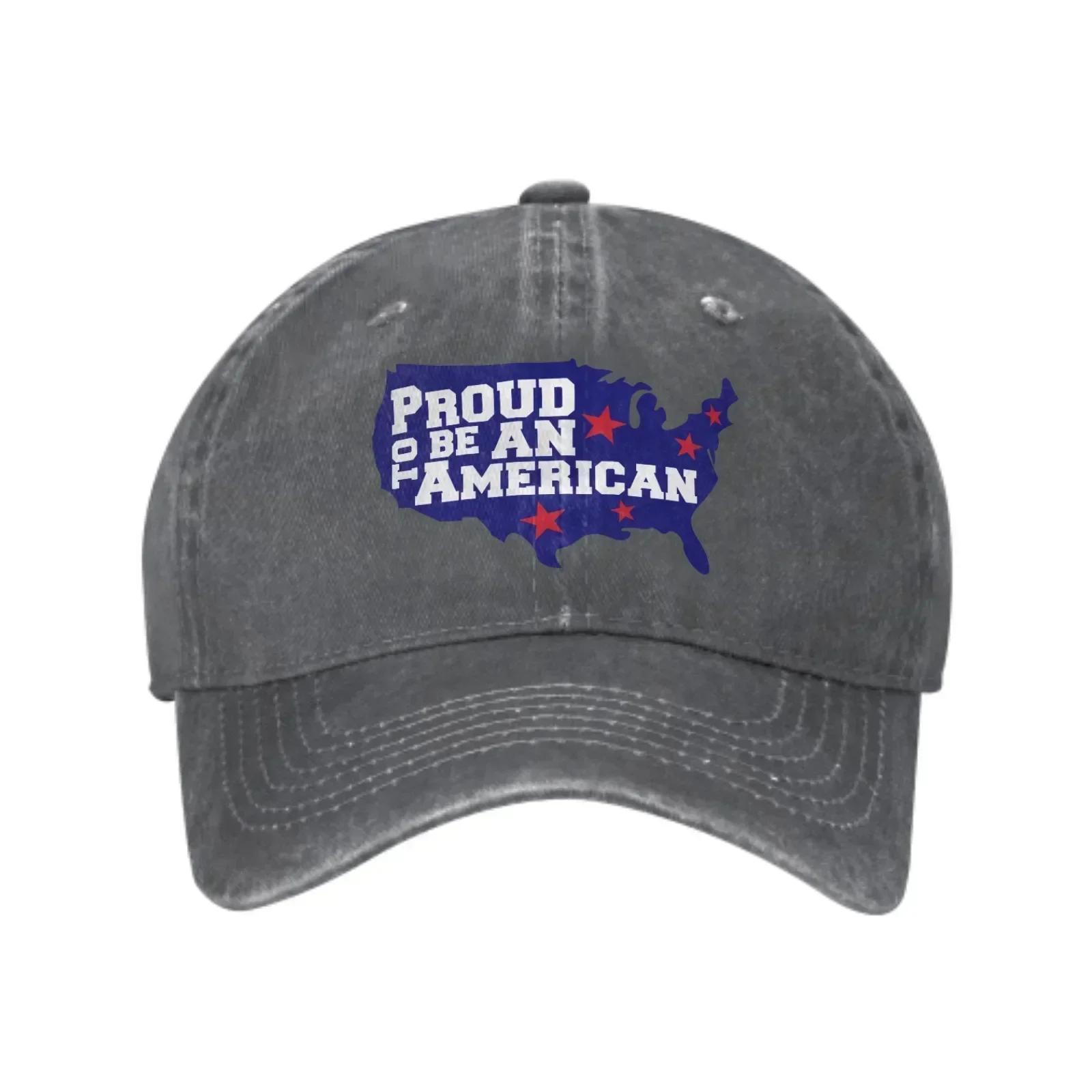 

Proud To Be An American Fit Unisex Women Baseball Caps Distressed Washed Cap Vintage Outdoor All Seasons Travel Adjustable Hat One Size