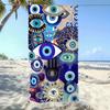 Blaues Böses Auge Hamsa Hand Strandtuch 2D Flachdruck Groß Weich Leicht Reise Yoga Camping Handtuch