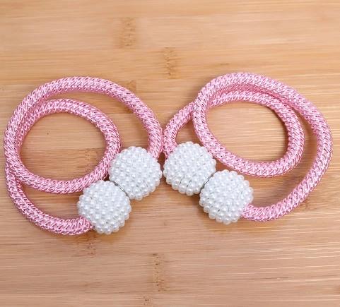 

2PCS Pearl Magnetic CurtainClip Hanging Ball Buckle Curtain Holder Tie Back Buckle Clips Tie Back Curtain Decor Accessories 2pcs розовый