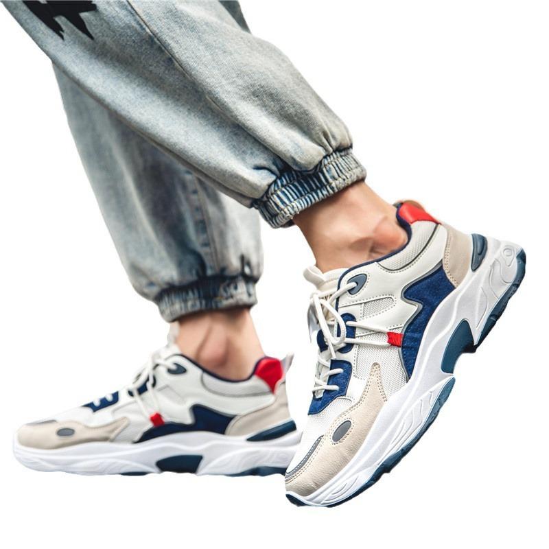 New Winter Men's Mesh Dad Sneakers, Breathable Trendy Versatile Height-Increasing Running Casual Shoes