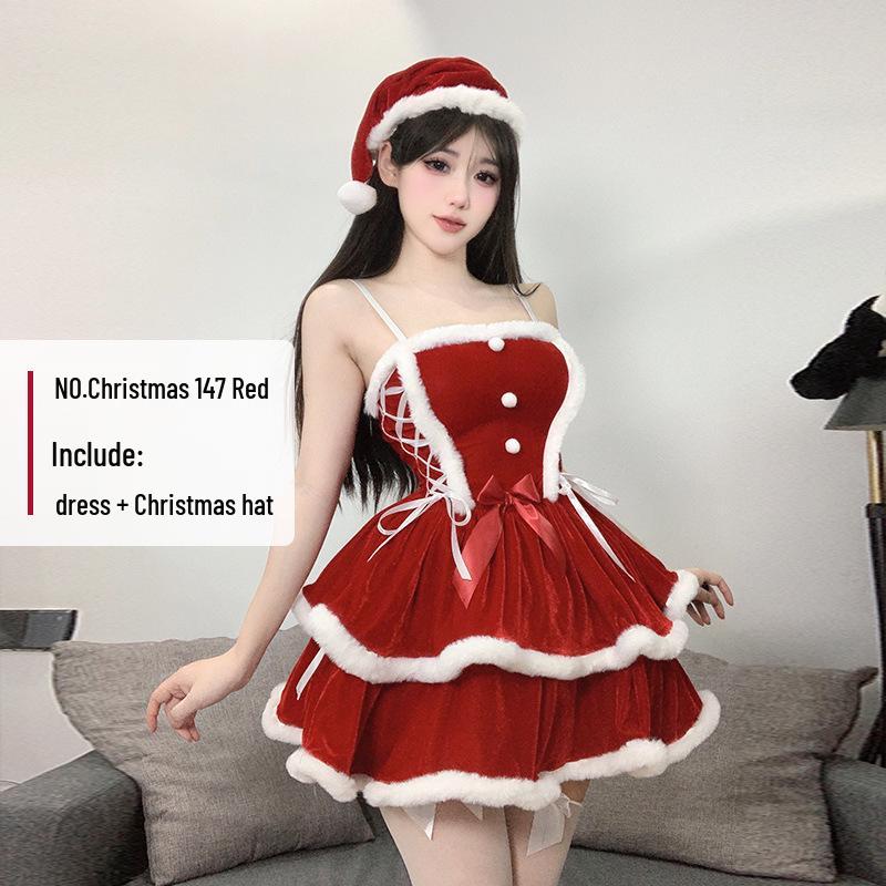 2024 Women's Sexy Christmas & New Year Costume - Little Devil Performance Outfit for Social Media Influencers