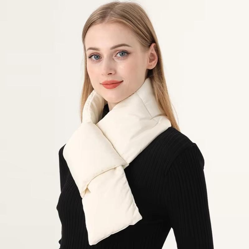 Unisex Down Cotton Fashion Windproof Winter Neck Warmer Featuring Warmth Solid Autumn Thickened Portable