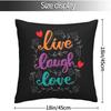 Live Laugh Love Motivational Quote Pillow Covers Square Cushion Cover for X Inch  Pack for Couch Sofa Bed Decorative