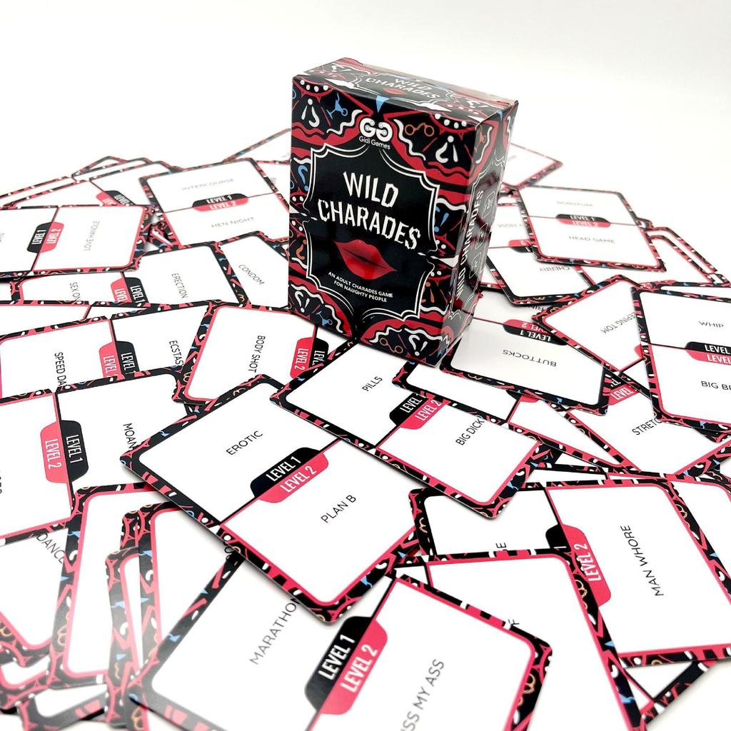 WILD CHARADES Adult Card Game for Couples Party Tabletop Game, English Edition Icebreaker for Family Game Night and Social Gatherings