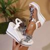 Women's Rhinestone Sandals 2025 Summer New Arrival Outdoor Platform Thick Sole Versatile Wedge Beach Sandals