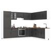 14 Piece Kitchen Cabinet Set Lucca Black Wood Based Material