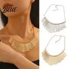 Choker Raffinato Gioielli Barre Scintillanti Collana Metallica Pettorina Collare Chunky