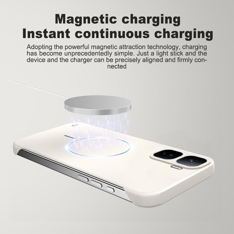 For Magsafe Frameless Case For VIVO IQOO Neo 11 Ultra Thin Hard PC Frosted Wireless Charging Shockproof Back Case for IQOO Neo11