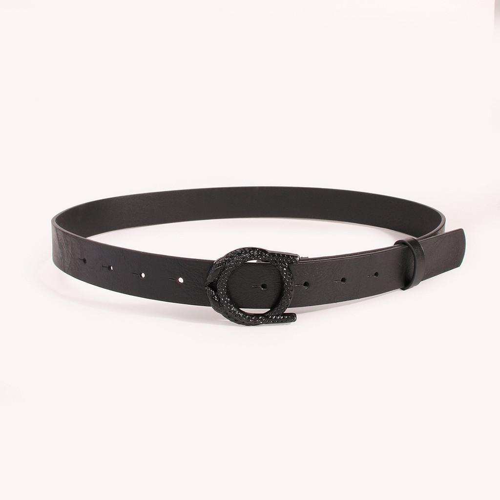 Western Style Pu Leather Belt With Snake Design And Magnet Closure For Women