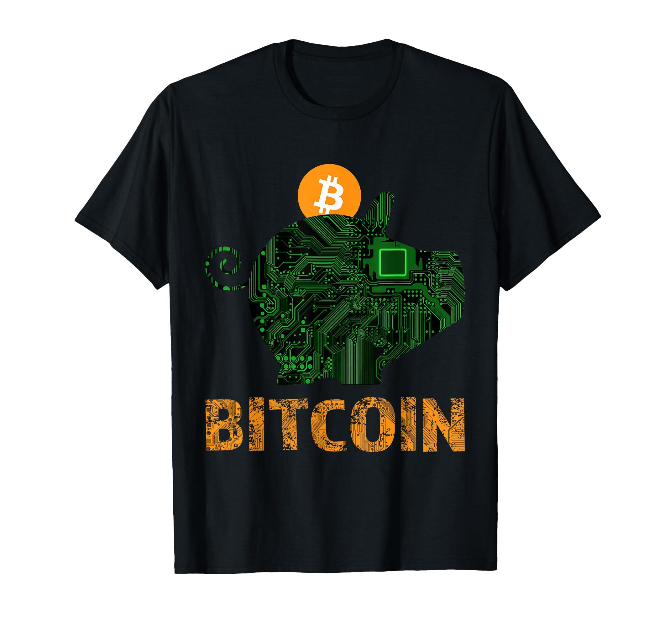 

Bitcoin Piggy Bank Digital Cryptocurrency T-Shirt