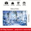 1Pcs Blue White Hydrangea Flower Corridor Arch Decoration Background Garden Backdrop Decorations For Photo Studio Booth Party