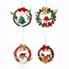 Creative DIY Christmas Wreath with LED Light Handmade Christmas Garland Hanging Pendant Party Decor Artificial Wreath