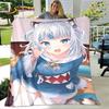 Cute Gawr Gura Hololive Anime Soft Plush Blanket,Flannel Blanket Throw Blanket for Living Room Bedroom Bed Sofa Picnic Cover Kid