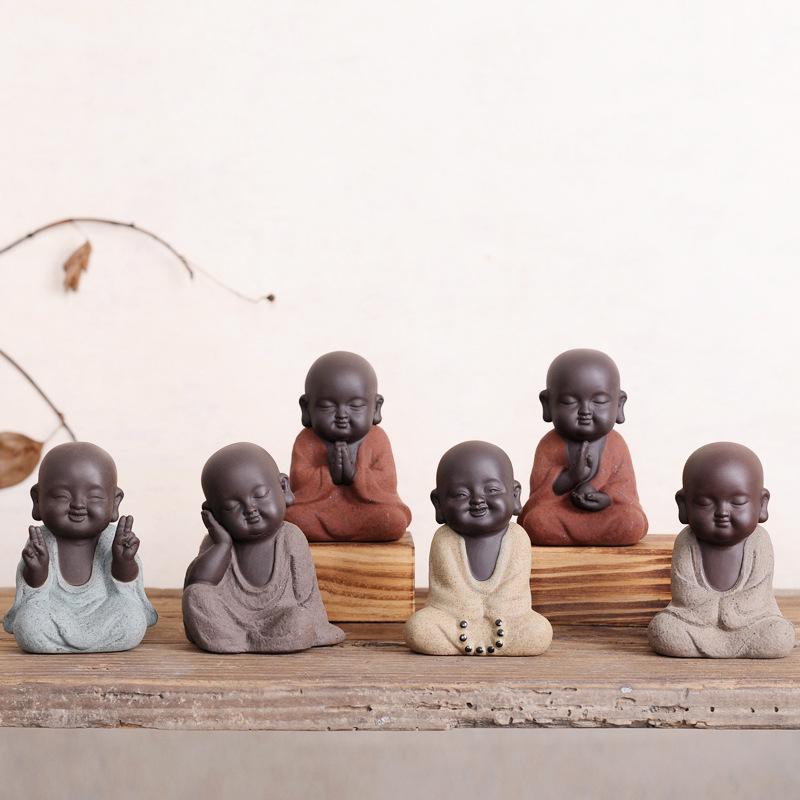 Cute Zen Monk Zisha Clay Tea Pet - Handmade Tea Ceremony Ornament