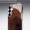 Gold-plated tempered glass phone case, compatible Galaxy S26 S25 S24 S23 S22 Ultra Plus. Features a wood grain texture design.