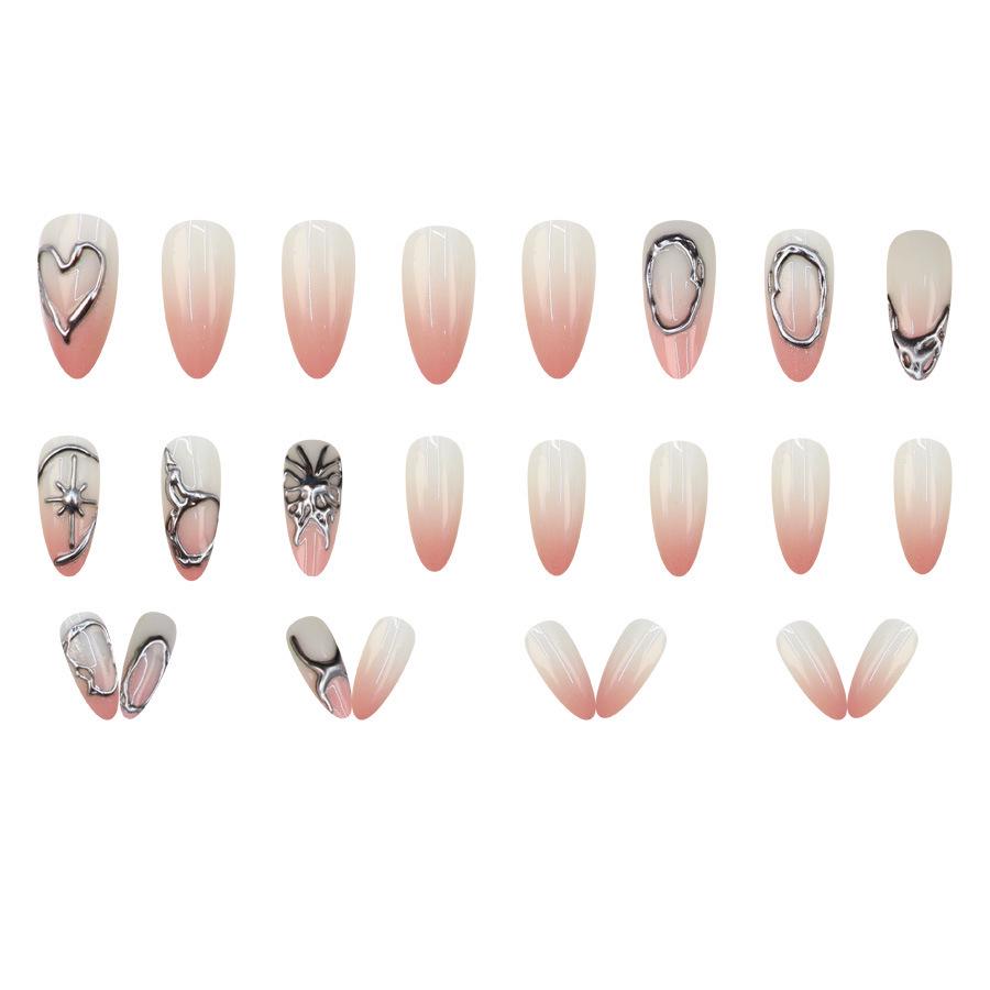 3D Starry Sky Gradient Detachable Manicure Nails - 24 Pieces