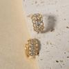 Golden Plated Hollow Zirconia Huggie Hoop Earrings for Women Jewelry Wedding Party Accessories