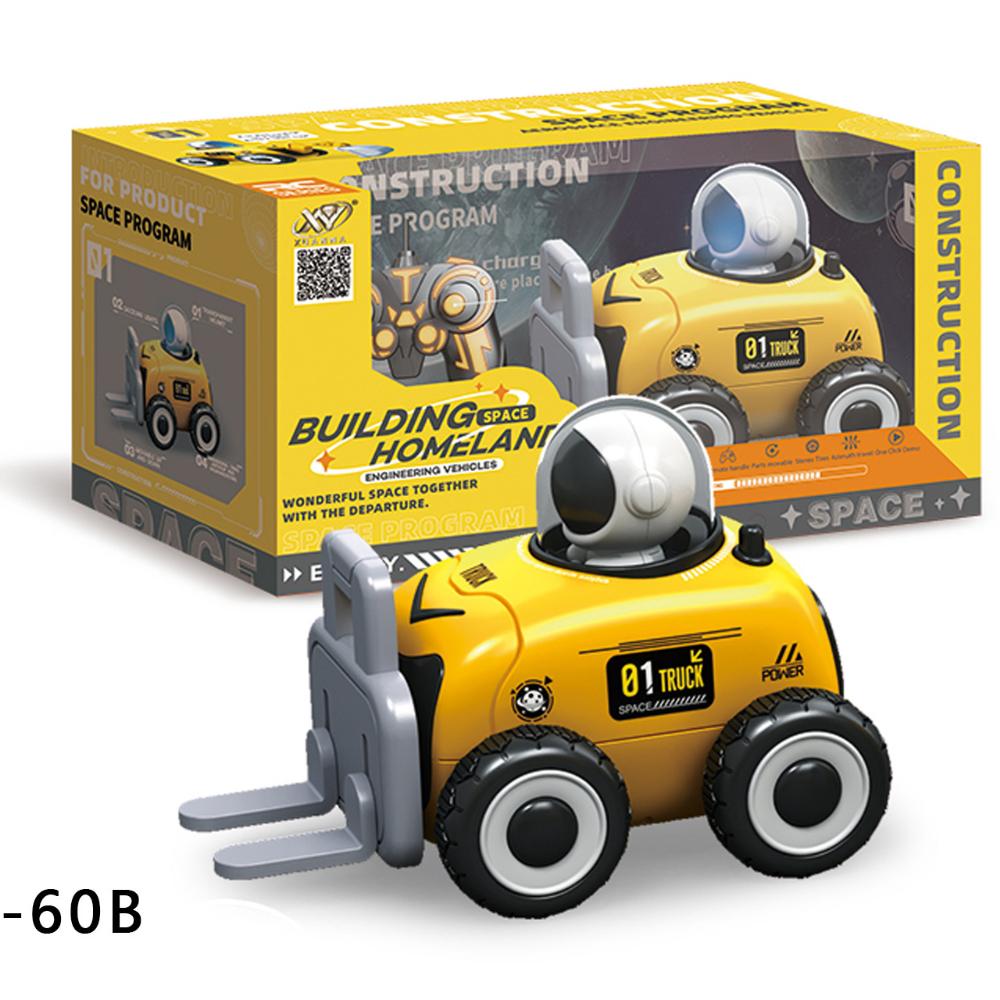 New Style Space-themed Remote Control Vehicle, Four-wheel Excavator, Bulldozer, Lift Truck, Children's Toy Vehicle