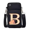 Lightweight Multifunctional Oblique Span Bag Fashion Kapibara Letter Print Black Change Bag Casual Shoulder Bag