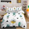 Cactus King Queen Duvet Cover Succulents Bedding Set for Kids Teens Adults Green Botanical Flowers 2/3pcs Polyester Quilt Cover