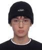 Eondeokeonteulol Winter Slim Fit Knit Thermal Logo Embroidered Unisex Solid Beanie Hat Beanie / Flex / Liquid / Black