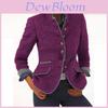 Blazer da Donna in Misto Lana con Design Color Block per l'Ufficio Casual