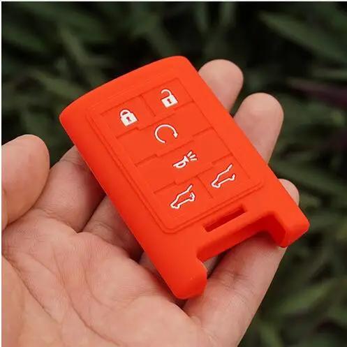 

silicone rubber key cover case shell for Cadillac CTS ATS 28T CTS-V coupe SRX Escalade keys 6 buttons key case красный