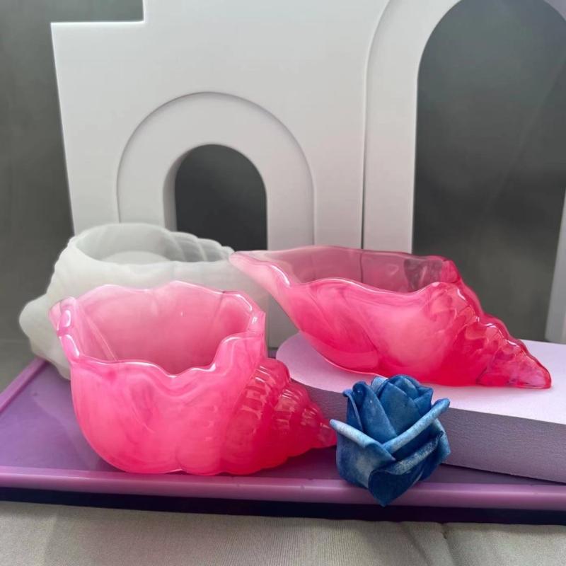 Silicone Mould for DIY Seashells Snail Ornament Storage Box Resin Mold Perfect for Jewelry Holder Mold Home Decoration