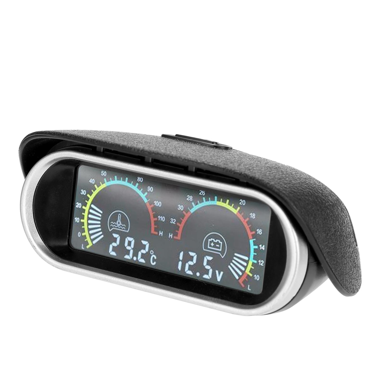 

LCD Liquid Crystal Car Digital Horizontal Gauge Water Temperature and Voltage Digital Gauge разноцветный