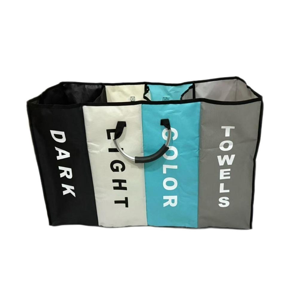 Folding 4 Grids Dirty Clothes Basket Large Capacity Dirty Clothes Storage Basket  Dormitory 4 Grids