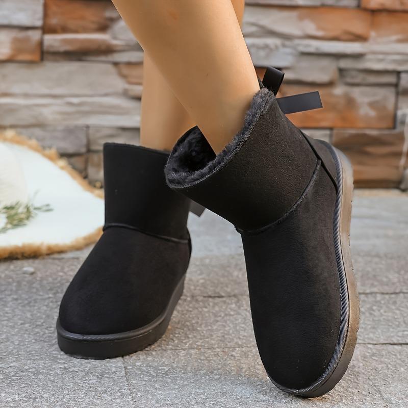 Women's Winter Furry Slip-Resistant Platform Sneakers/Boots - Thick Platform Height Increase