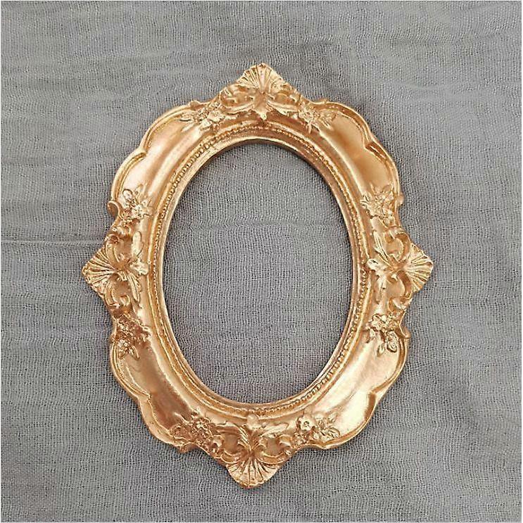 Vintage Gold Frames, 5 Pack Baroque Style Resin Picture Frames, 5 Shapes for Crafts Decorating