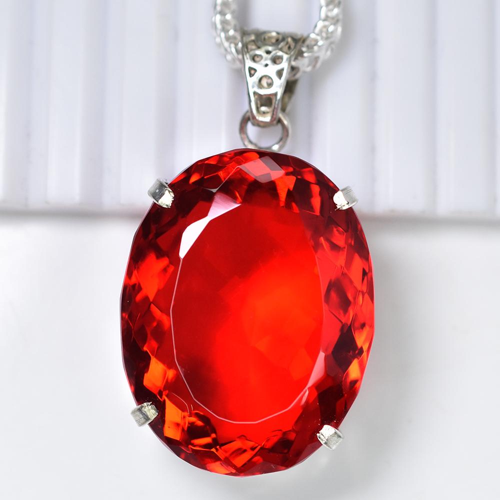 Natural Red Ruby Pendant 40 +ct Pigeon Blood 925 Silver Loose Gemstone for Jewelry Making and Crafts